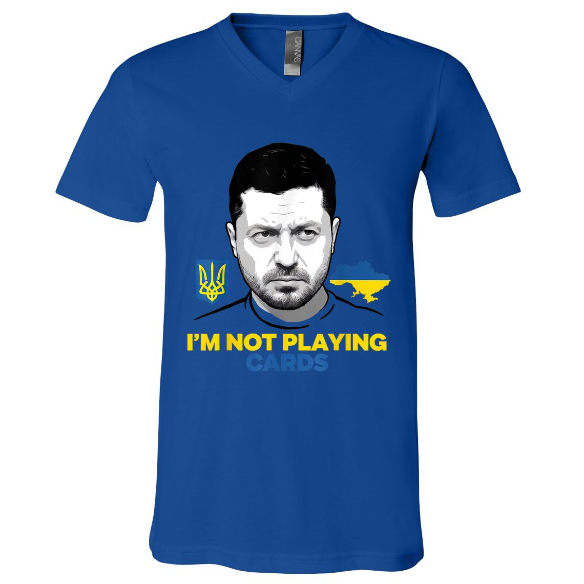 I’M Not Playing Cards Zelensky Trump Support Ukraine V-Neck T-Shirt
