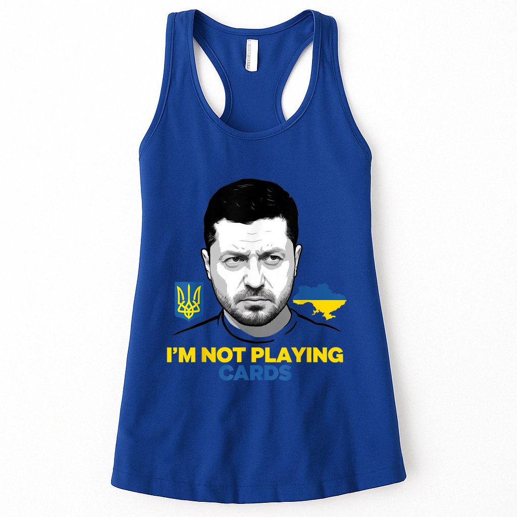 I’M Not Playing Cards Zelensky Trump Support Ukraine Womens Tank Top