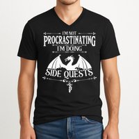 IM Not Procrastinating IM Doing Side Quests Rpg Gamers V-Neck T-Shirt