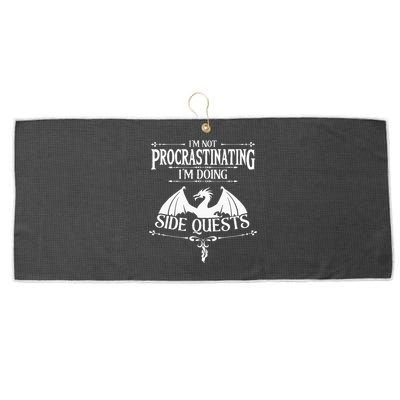 IM Not Procrastinating IM Doing Side Quests Rpg Gamers Large Microfiber Waffle Golf Towel
