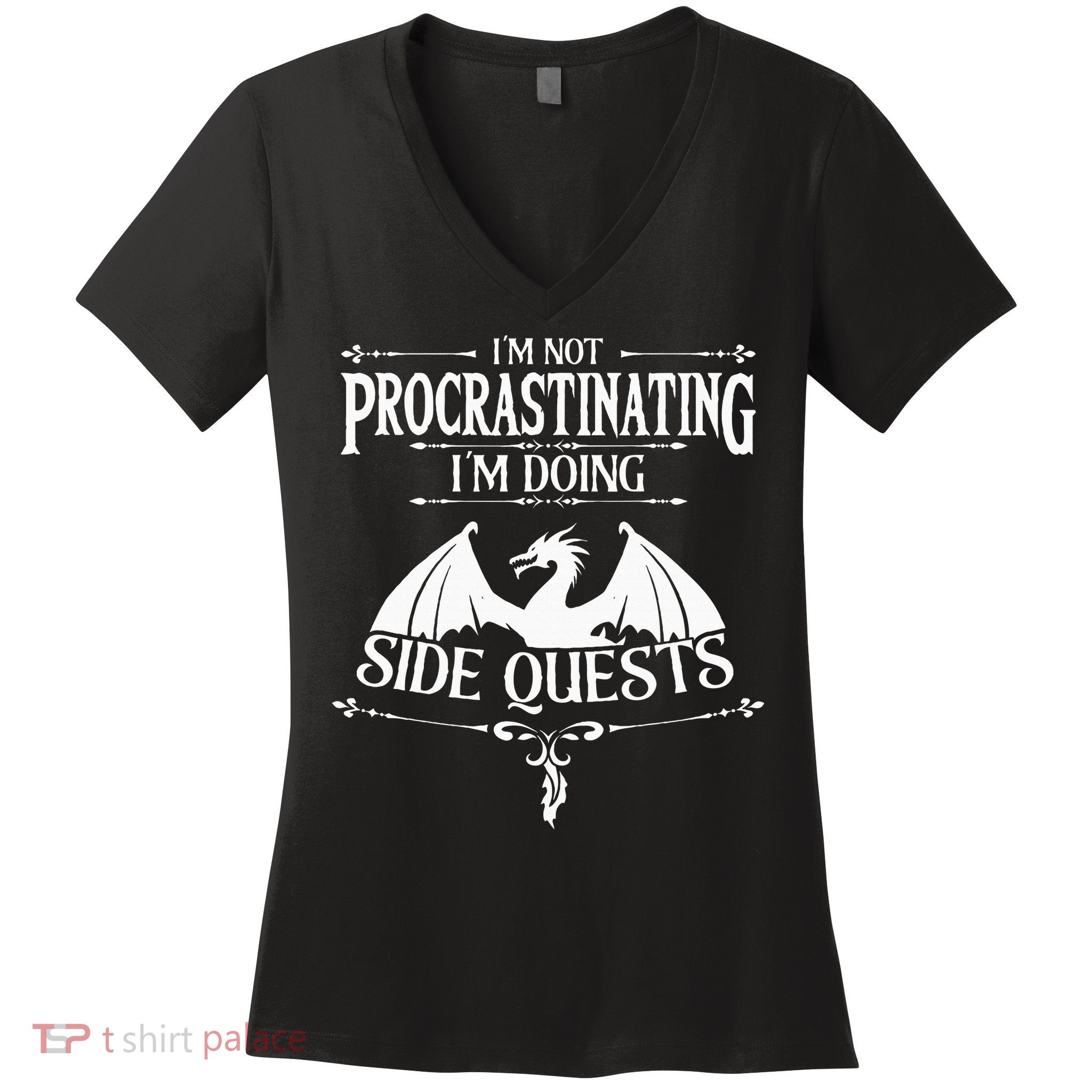 IM Not Procrastinating IM Doing Side Quests Rpg Gamers Women's V-Neck T-Shirt
