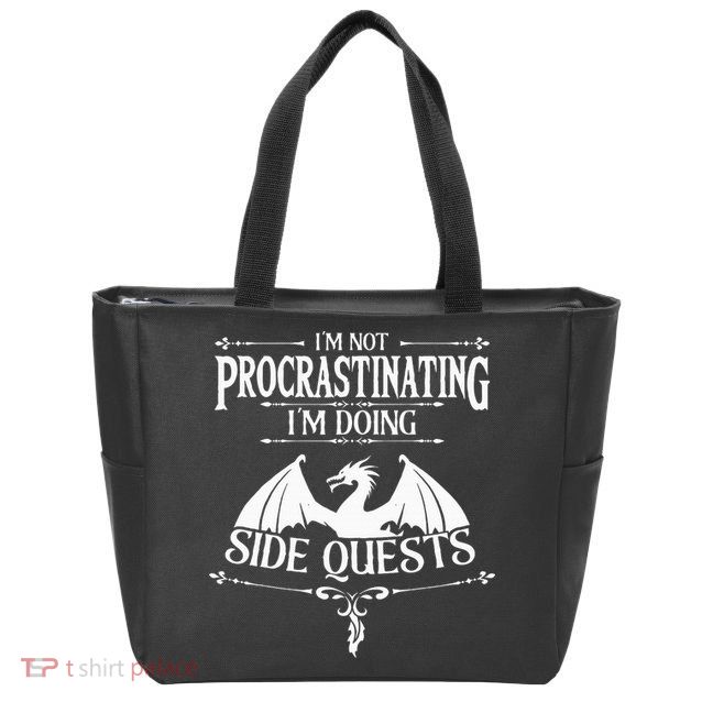 IM Not Procrastinating IM Doing Side Quests Rpg Gamers Zip Tote Bag