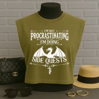 IM Not Procrastinating IM Doing Side Quests Rpg Gamers Garment-Dyed Women's Muscle Tee