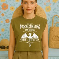 IM Not Procrastinating IM Doing Side Quests Rpg Gamers Garment-Dyed Women's Muscle Tee