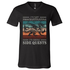 IM Not Procrastinating IM Doing Side Quests Rpg Gamer V-Neck T-Shirt