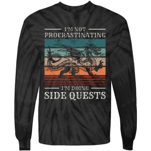 IM Not Procrastinating IM Doing Side Quests Rpg Gamer Tie-Dye Long Sleeve Shirt