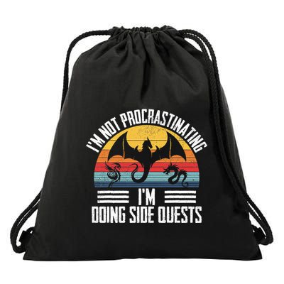 IM Not Procrastinating IM Doing Side Quests Rpg Dice Game Drawstring Bag