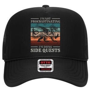 IM Not Procrastinating IM Doing Side Quests Rpg Gamer High Crown Mesh Back Trucker Hat