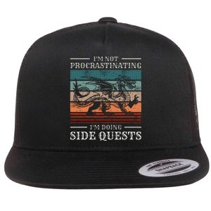 IM Not Procrastinating IM Doing Side Quests Rpg Gamer Flat Bill Trucker Hat