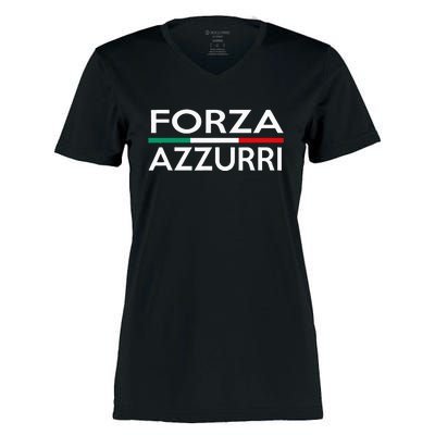 Italy National Pride Forza Azzurri Italia Women's Momentum V-Neck T-Shirt