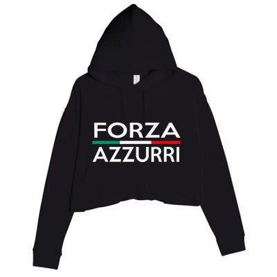 Italy National Pride Forza Azzurri Italia Crop Fleece Hoodie