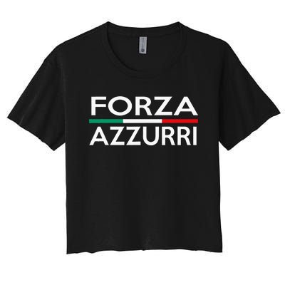 Italy National Pride Forza Azzurri Italia Women's Crop Top Tee