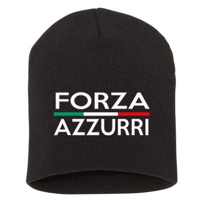 Italy National Pride Forza Azzurri Italia Short Acrylic Beanie