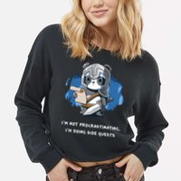 I'm Not Procrastinating I'm Doing Side Quests Cropped Pullover Crew