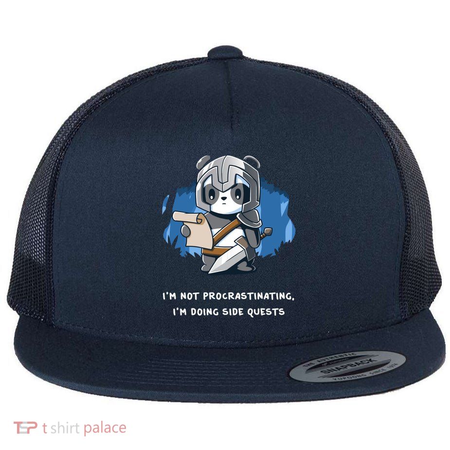 I'm Not Procrastinating I'm Doing Side Quests Flat Bill Trucker Hat