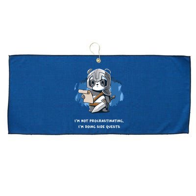 I'm Not Procrastinating I'm Doing Side Quests Large Microfiber Waffle Golf Towel