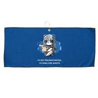 I'm Not Procrastinating I'm Doing Side Quests Large Microfiber Waffle Golf Towel