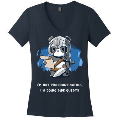 I'm Not Procrastinating I'm Doing Side Quests Women's V-Neck T-Shirt