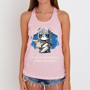 I'm Not Procrastinating I'm Doing Side Quests Women's Knotted Racerback Tank