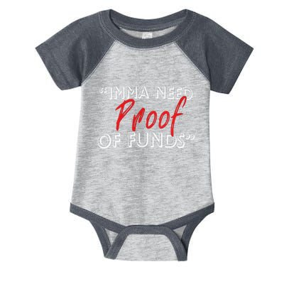 Imma Need Proof Of Funds Infant Baby Jersey Bodysuit