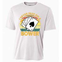 I Never Pass On A Bower Vintage Funny Euchre Card Game Cooling Performance Crew T-Shirt