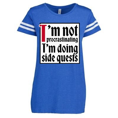 I'm not procrastinating I'm doing side quests Enza Ladies Jersey Football T-Shirt