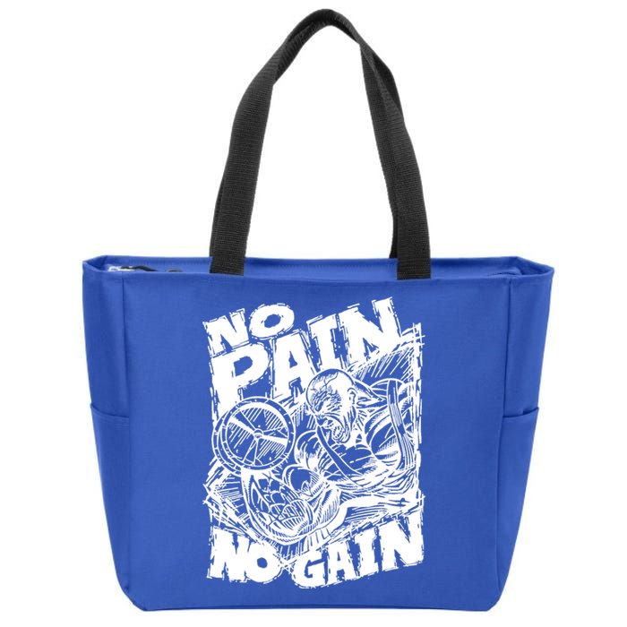 Inspirational No Pain No Gain Fitness Gift Zip Tote Bag