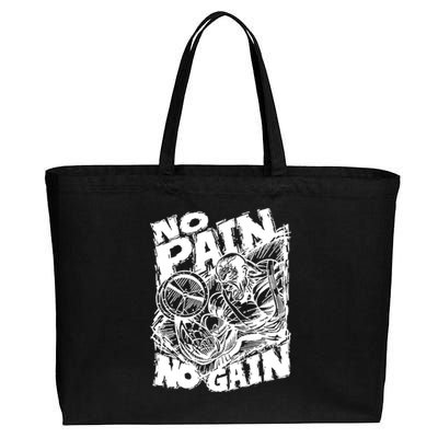 Inspirational No Pain No Gain Fitness Gift Cotton Canvas Jumbo Tote