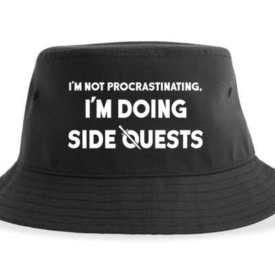 I'm Not Procrastinating I'm Doing Side Quests Gamer Sustainable Bucket Hat