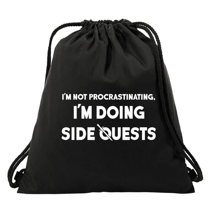 I'm Not Procrastinating I'm Doing Side Quests Gamer Drawstring Bag