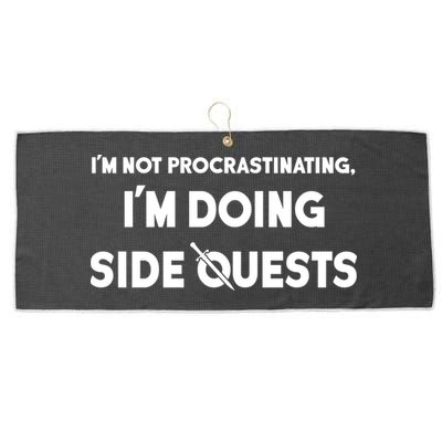 I'm Not Procrastinating I'm Doing Side Quests Gamer Large Microfiber Waffle Golf Towel