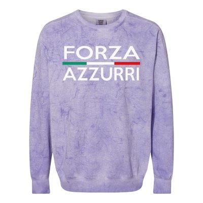 Italy National Pride Forza Azzurri Italia Colorblast Crewneck Sweatshirt