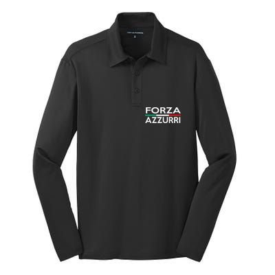 Italy National Pride Forza Azzurri Italia Silk Touch Performance Long Sleeve Polo