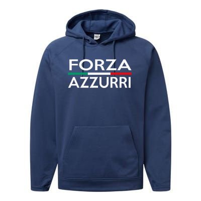 Italy National Pride Forza Azzurri Italia Performance Fleece Hoodie