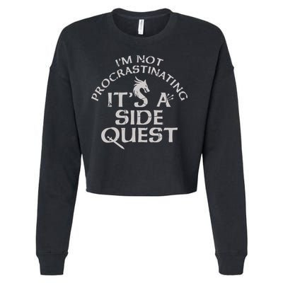I'm Not Procrastinating, It's A Side Quest Cropped Pullover Crew