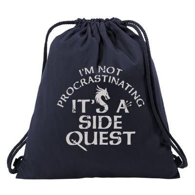 I'm Not Procrastinating, It's A Side Quest Drawstring Bag