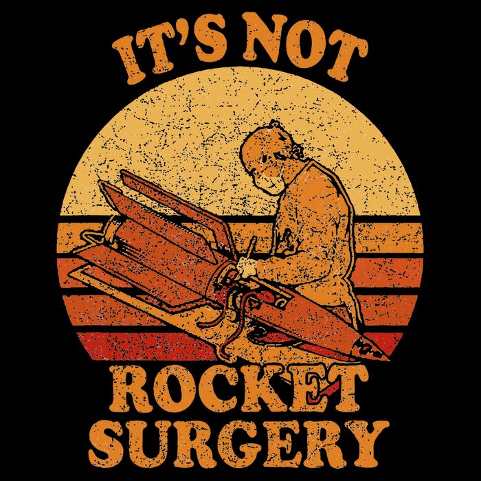 Its Not Rocket Surgery Retro Surgeon Rocket Scientist Drawstring Bag
