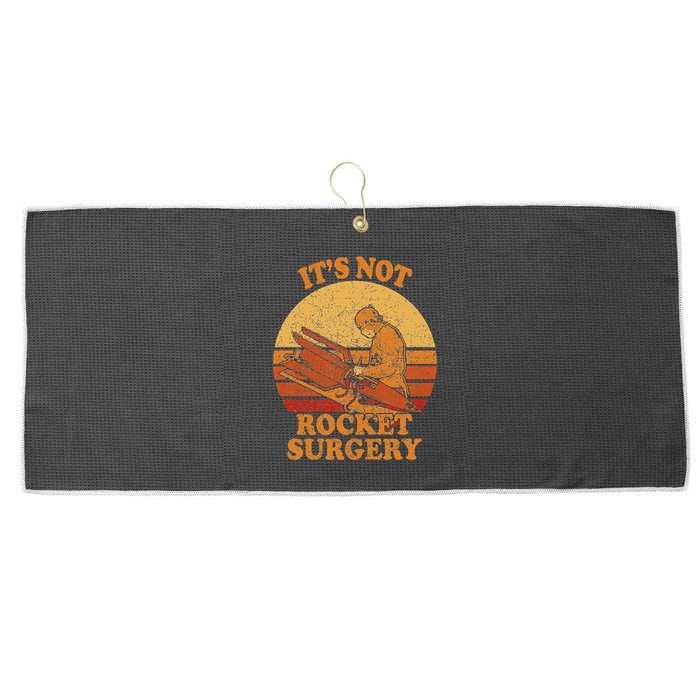 Its Not Rocket Surgery Retro Surgeon Rocket Scientist Large Microfiber Waffle Golf Towel
