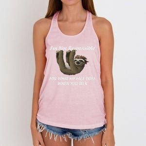 I'm Not Responsible For What My Face Does When You Talk Gift Women's Knotted Racerback Tank