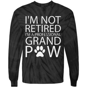 I’m Not Retired I’m A Professional Grand Paw Fathers Day Tie-Dye Long Sleeve Shirt