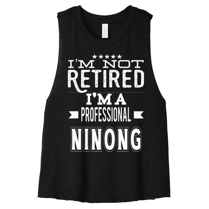 IM Not Retired IM A Professional Ninong Filipino Godfather Women's Racerback Cropped Tank