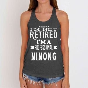 IM Not Retired IM A Professional Ninong Filipino Godfather Women's Knotted Racerback Tank