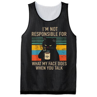 IM Not Responsible For What My Face Does When You Talk Cat Mesh Reversible Basketball Jersey Tank