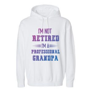 Im Not Retired Im Professional Fathers Day Retired Grandpa Gift Garment-Dyed Fleece Hoodie