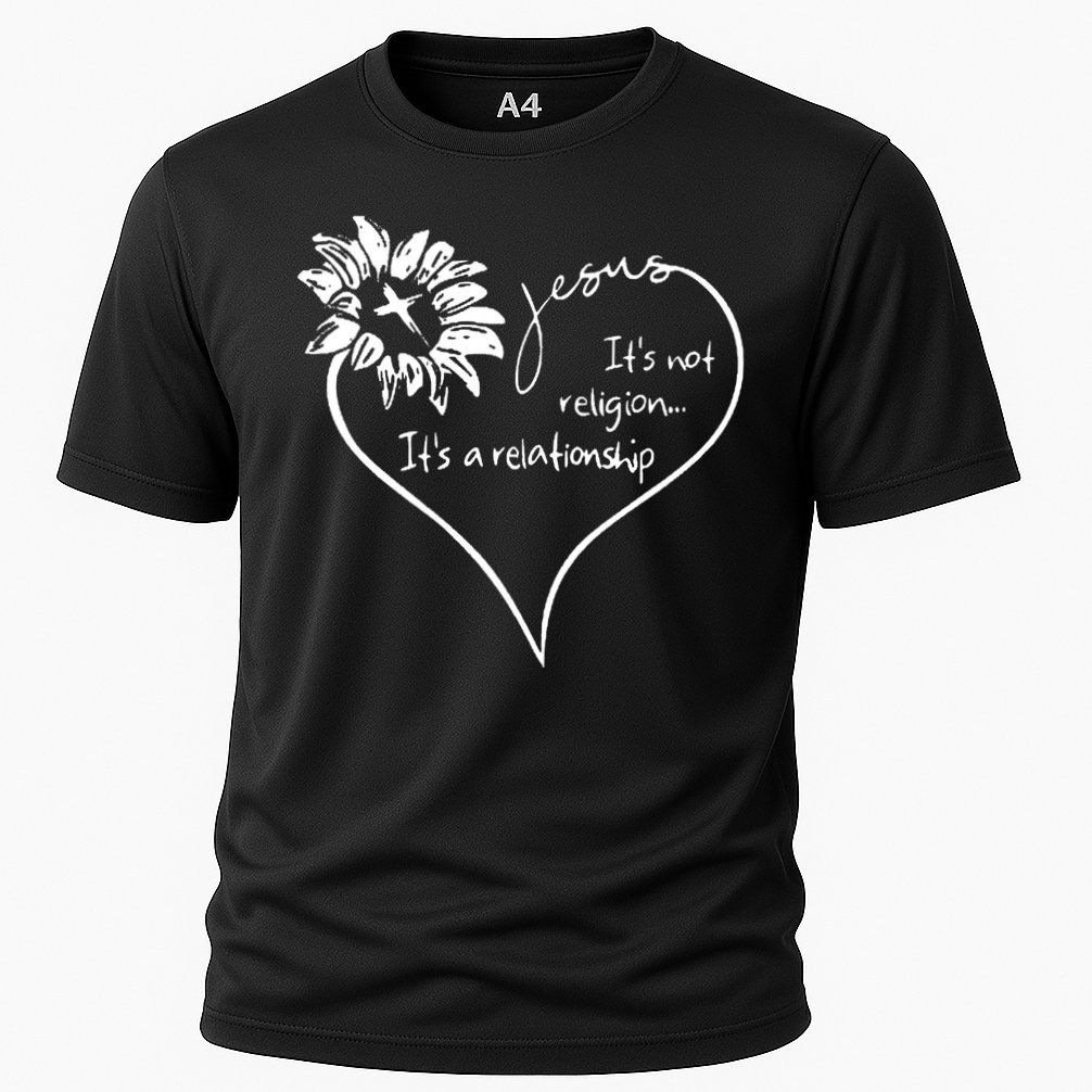 It's Not Religion It's A Relationship Jesus Cooling Performance Crew T-Shirt