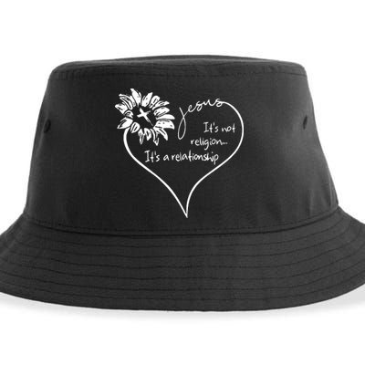 It's Not Religion It's A Relationship Jesus Sustainable Bucket Hat