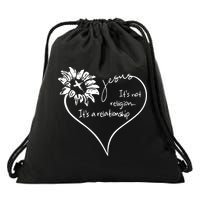 It's Not Religion It's A Relationship Jesus Drawstring Bag