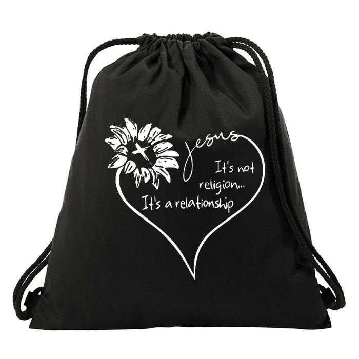It's Not Religion It's A Relationship Jesus Drawstring Bag