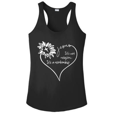 It's Not Religion It's A Relationship Jesus Ladies PosiCharge Competitor Racerback Tank