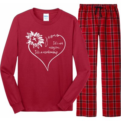 It's Not Religion It's A Relationship Jesus Long Sleeve Pajama Set